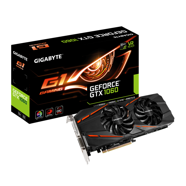 Gigabyte GeForce GTX 1060 G1 Gaming OC 6GB Graphics Card